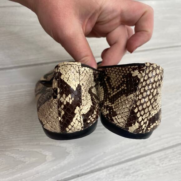 Mercanti Fiorentini Women's Italian Leather Snake Embossed Flats Size 6.5 - Picture 9 of 9